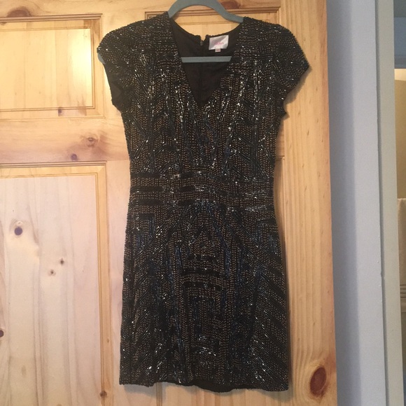 Parker NY XS beaded mini dress - Picture 1 of 4